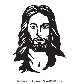 jesus christ image sketch isolated