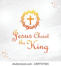 Jesus Christus Der König Social Media Vektor Design Post. Kreuz mit Krone, E Grüße