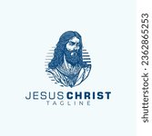 Jesus Christ Logo Design Vector Illustration Template Idea