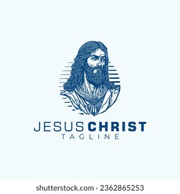 Jesus Christ Logo Design Vector Illustration Template Idea