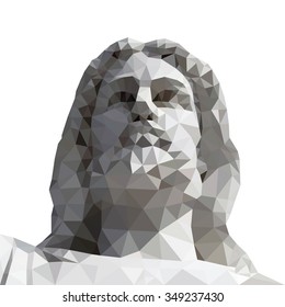Jesus Christ, low poly vector illustration.
