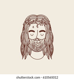 jesus christ man face icon. vector illustration design