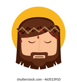 jesus christ man icon isolated vector graphic