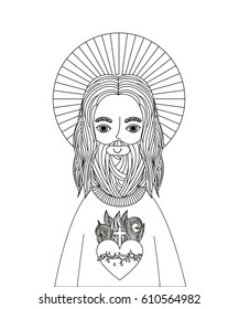 jesus christ man icon over white background. vector illustration