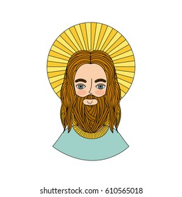 jesus christ man icon over white background. colorful design. vector illustration