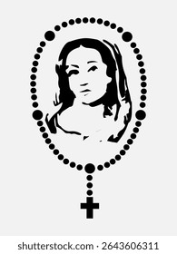 Jesus Christ missionary women with necklace clipart design