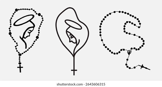 Jesus Christ missionary women with necklace clipart design