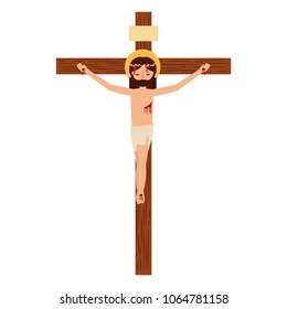 Jesus On Cross Vector Illustration Stock Vector (Royalty Free ...