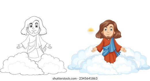 Jesus Christ Outline for Colouring illustration