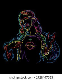 Jesus Christ portrait abstract vector illustration