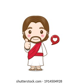 Jesus christ posing thumb up vector design illustration