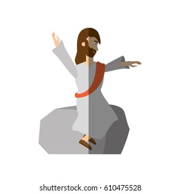 jesus christ preach pray shadow vector illustration eps 10