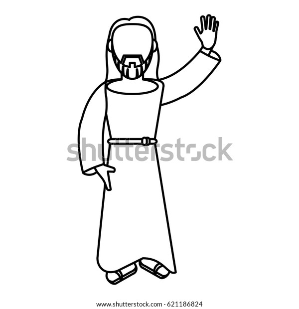 Jesus Christ Religion Catholic Outline Stock Vector (Royalty Free ...