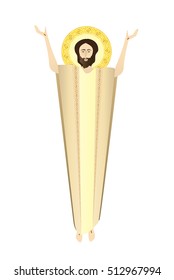 Jesus Christ - Resurrection of the risen Lord, religious Easter illustration