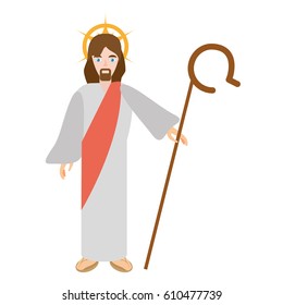 jesus christ resurrects - via crucis vector illustration eps 10