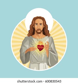 jesus christ sacred heart stamp