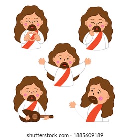 Jesus Christ set in cute cartoon style. God is good