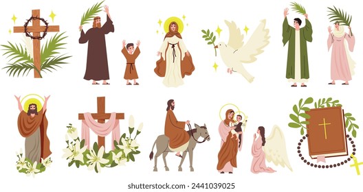 Jesus Christ set illustration vector design