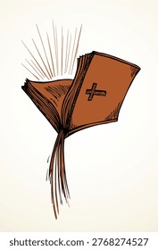Jesus Christ show sky grace paper page read text line hand drawn sketch art. Closeup author preach teach soul pray word drink fall spray give magic live glow new tale story bless etern help hope sign