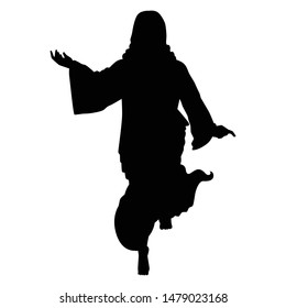 Jesus Christ Silhouette vector on white
