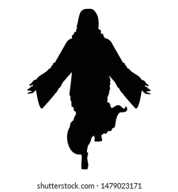 Jesus Christ Silhouette vector on white