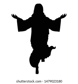 Jesus Christ Silhouette vector on white