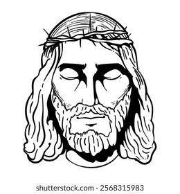 jesus christ sketch drawing isolated