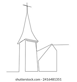 Jesus Christ sketch good Friday continuous single line and easter day cross outline vector art drawing and illustration
