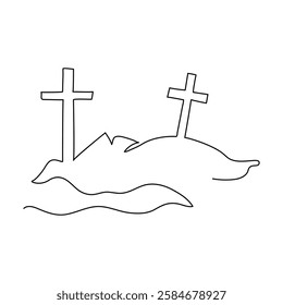 Jesus Christ sketch good Friday continuous single line outline vector illustration