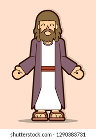 Jesus Christ smile cartoon graphic vector
