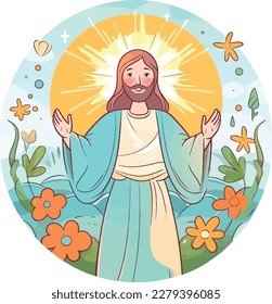 Jesus christ smiling vector illustration