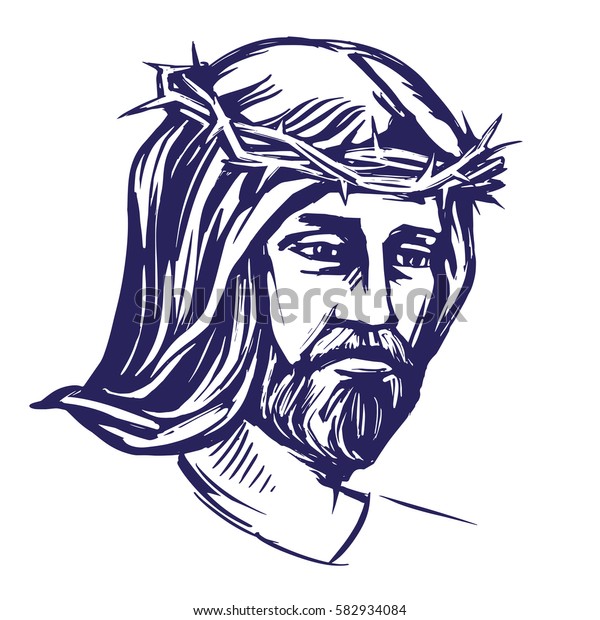 Jesus Christ Son God Crown Thorns Stock Vector (Royalty ...