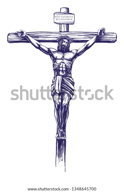 Jesus Christ Son God Crucified On Stock Vector (Royalty Free) 1348645700
