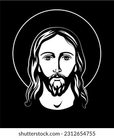 Jesus Christ son of God, isolated vector graphic