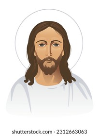 Jesus Christ son of God, isolated vector graphic