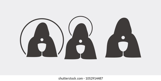 Jesus Christ, the Son of God , Messiah symbol of Christianity silhouette vector illustration sketch, Holy week, Maundy Thursday, Good Friday, Easter Sunday