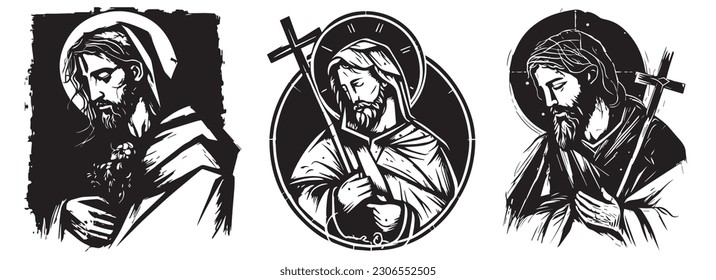 Jesus Christ son of God Savior vector illustration laser cutting svg