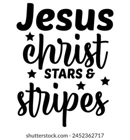 jesus christ stars and stripes t shirt design, vector file