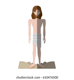 jesus christ stripped robes shadow vector illustration eps 10