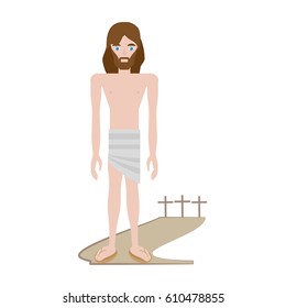 jesus christ stripped robes - via crucis vector illustration eps 10