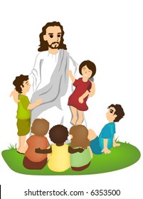 Jesucristo hablando con los niños