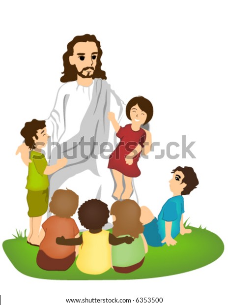 Jesus Christ Talking Children Stock Vector (Royalty Free) 6353500