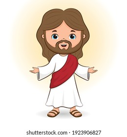 Jesus Christ Vector Cartoon Illustration