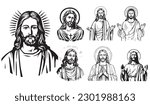 Jesus Christ Vector illustration. Black silhouette svg of Jesus, laser cutting cnc.