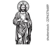 Jesus Christ. Vector illustration. Silhouette svg of Jesus, laser cutting cnc.