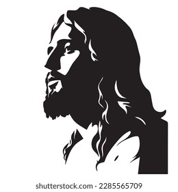 Jesus Christ. Vector illustration. Silhouette svg of Jesus, laser cutting cnc. svg