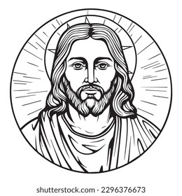 Jesus Christus. Vektorgrafik. Silhouette svg von Jesus, Laser schneiden cnc.