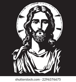 Jesus Christ. Vector illustration. Silhouette svg of Jesus, laser cutting cnc.