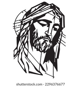 Jesus Christ. Vector illustration. Silhouette svg of Jesus, laser cutting cnc.