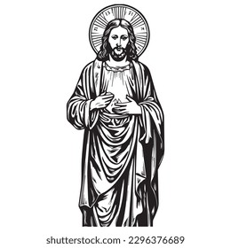 Jesus Christ. Vector illustration. Silhouette svg of Jesus, laser cutting cnc.